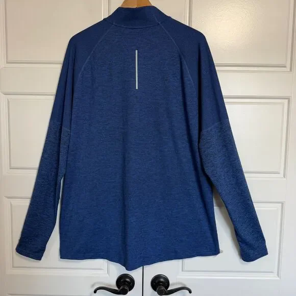 Nike Running Dri-Fit Pullover Mens XL Heather Blue Quarter Zip Long Sleeve Shirt - Picture 7 of 9